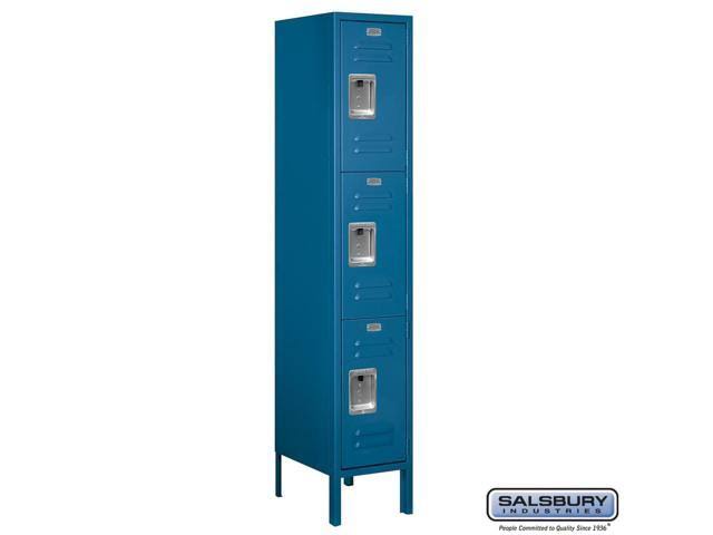 Salsbury Industries Gray- Triple Tier Standard Metal Locker-5 Feet x 15 Inches