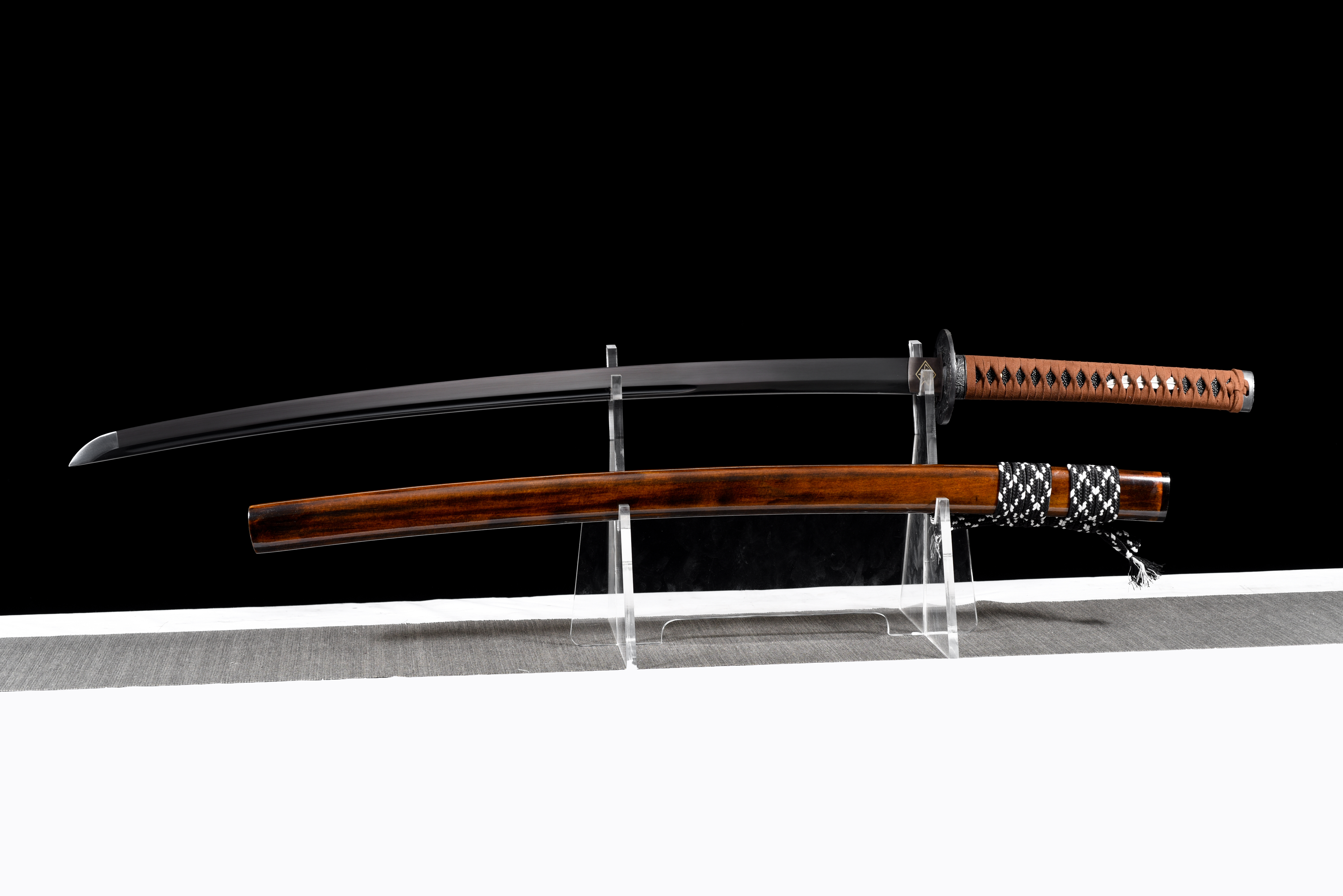 Black Wave Katana – Manganese Steel, Black Baked, Full Tang