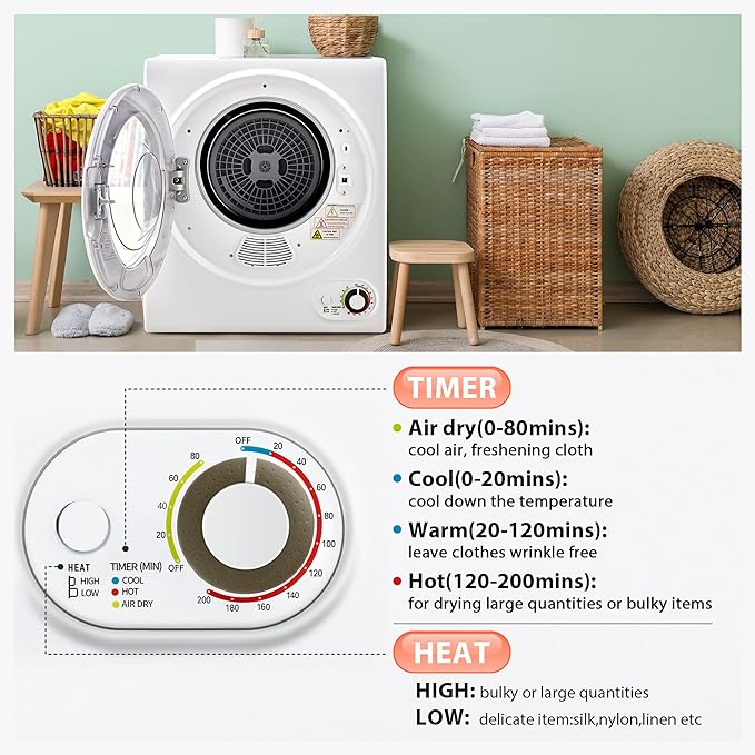 110V Portable Clothes Dryer for Apartment,RVs,Dorms