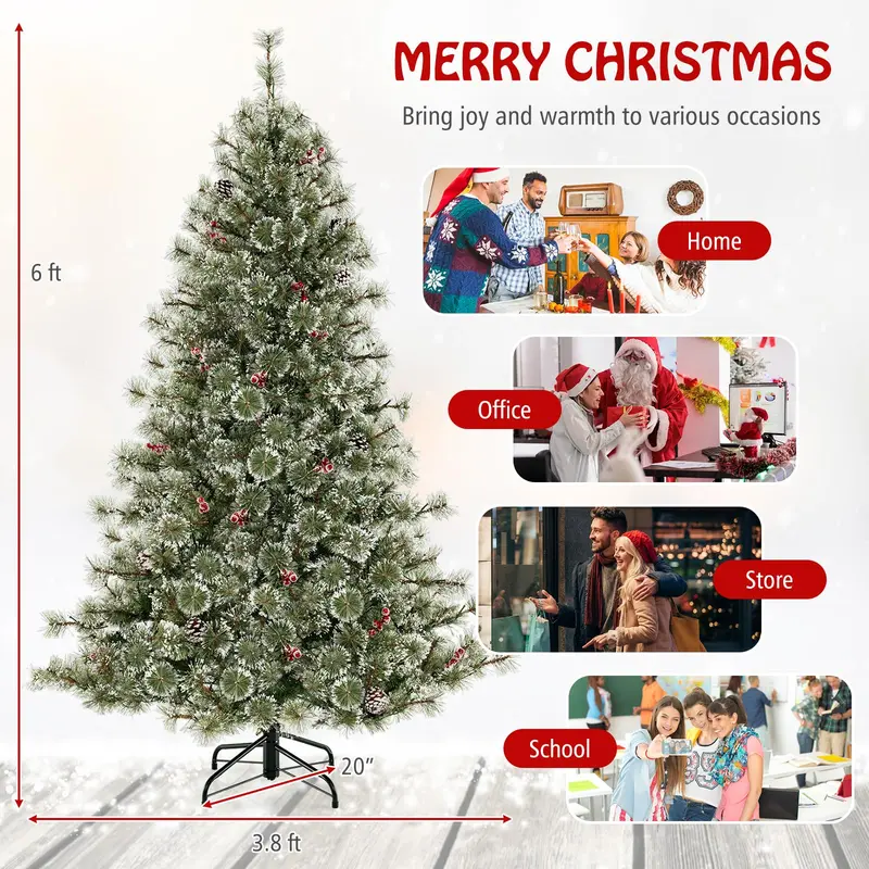Pre-Lit Artificial Christmas Tree — Available in 6 ft, 7.5 ft, and 9 ft Heights with 360° Quick-Connect Power System
