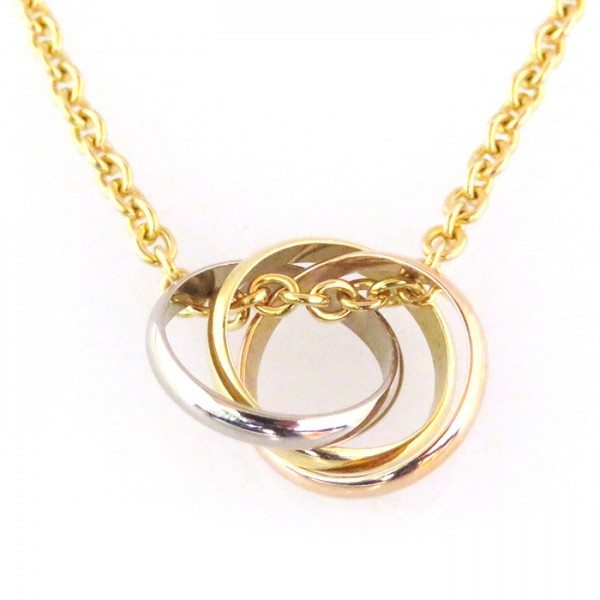 Cartier Trinity Necklace K18YG Yellow Gold K18WG White Gold K18PG Pink Gold Tri-Gold