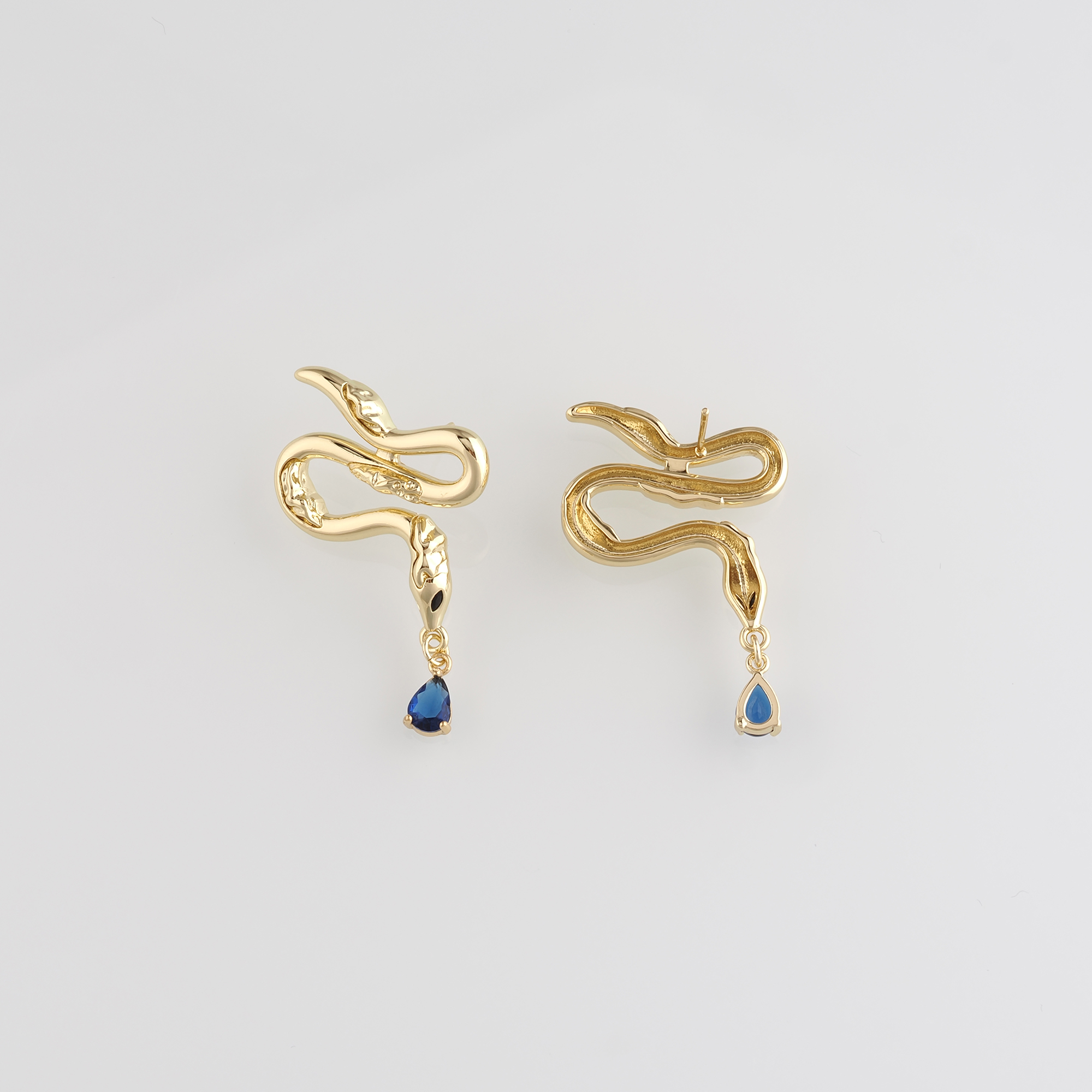 18K Gold Filled Snake Stud Earrings,Dangle Earring,Snake Earrings,Minimalist Earring,Gift for Wife
