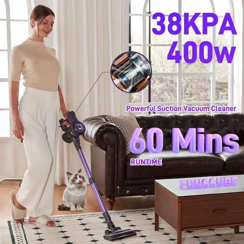 S1 2-in-1 Cordless Vacuum – Ultra-Lightweight Stick & Handheld Combo for Apartments, Cars & Pet Hair Cleanup