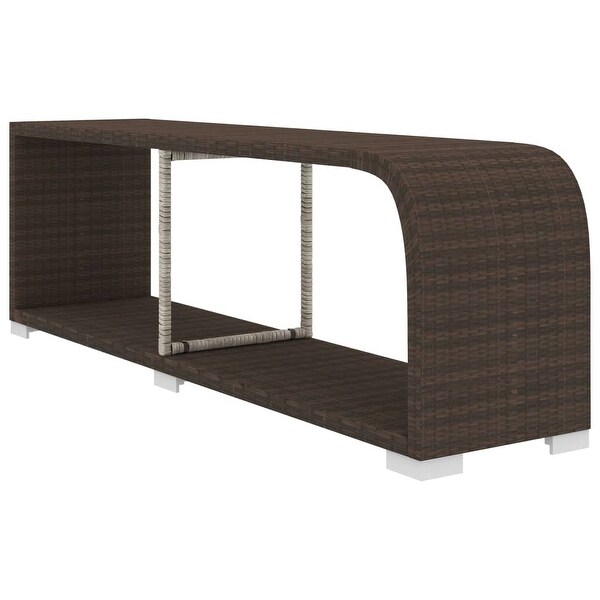 vidaXL 11 Piece Patio Lounge Set with Cushions Poly Rattan Brown