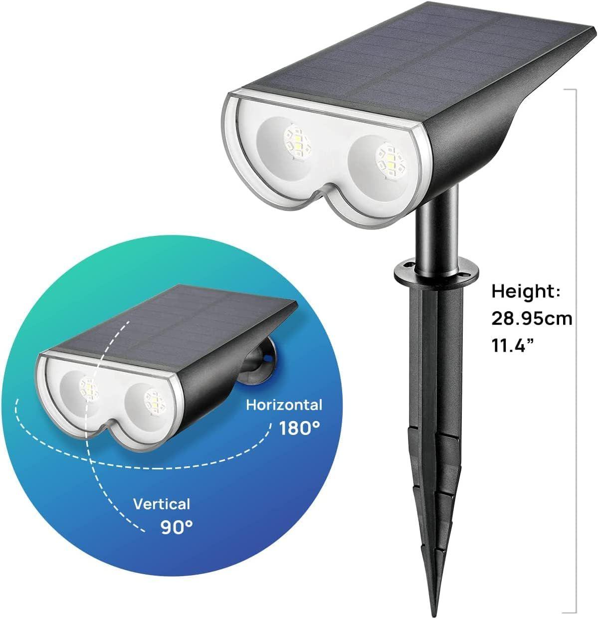 StarRay Solar Spot Lights Outdoor Color Changing, IP67 Solar Lights Outdoor Waterproof, Halloween Decorations 16 LEDs Multicolor Solar Landscape Spotlights for Pathway, Patio, Fence, 4 Pack