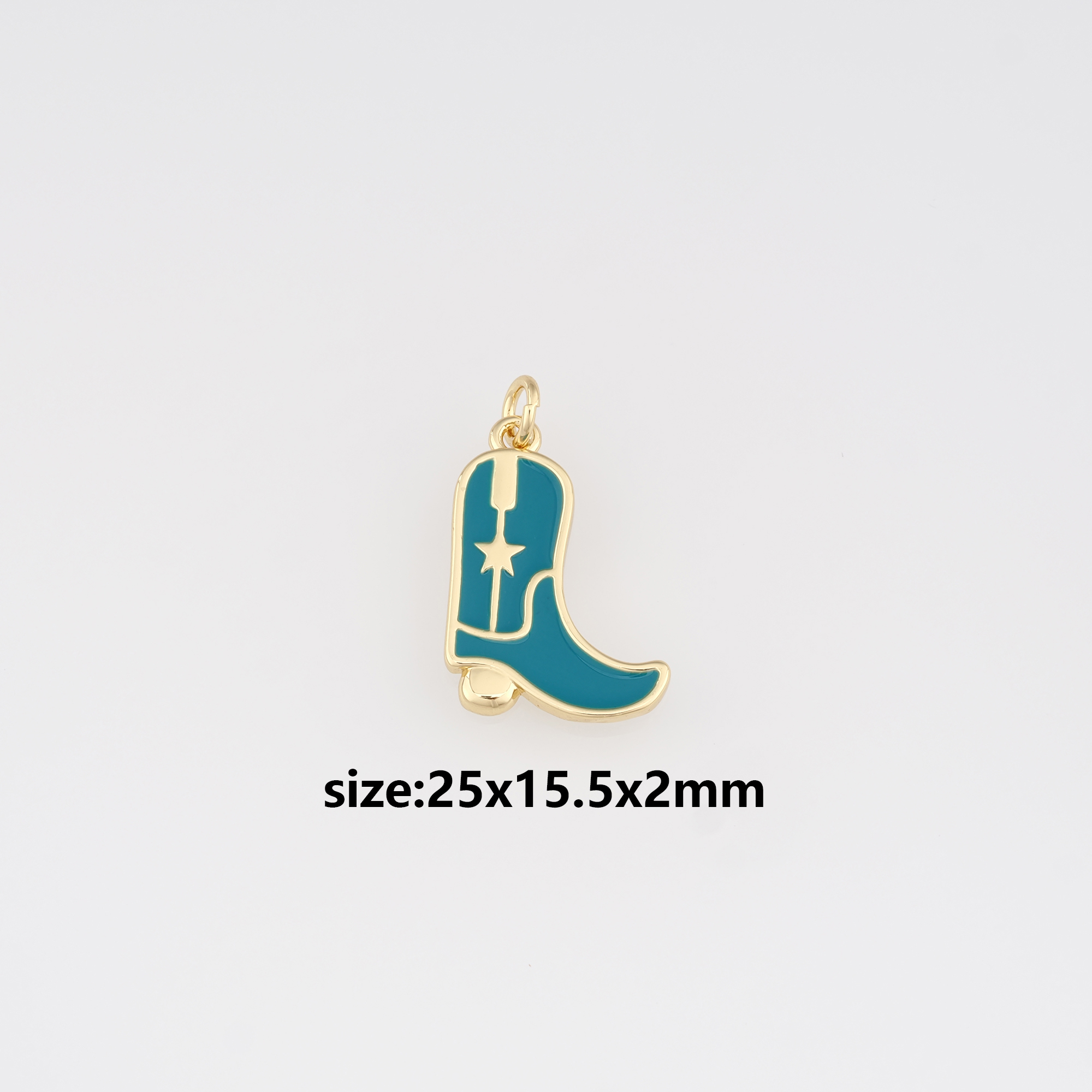 18K Gold Filled Cowboy Boots Pendant,Enamel Shoe Charm Earrings Necklace for DIY Jewelry Making Supply