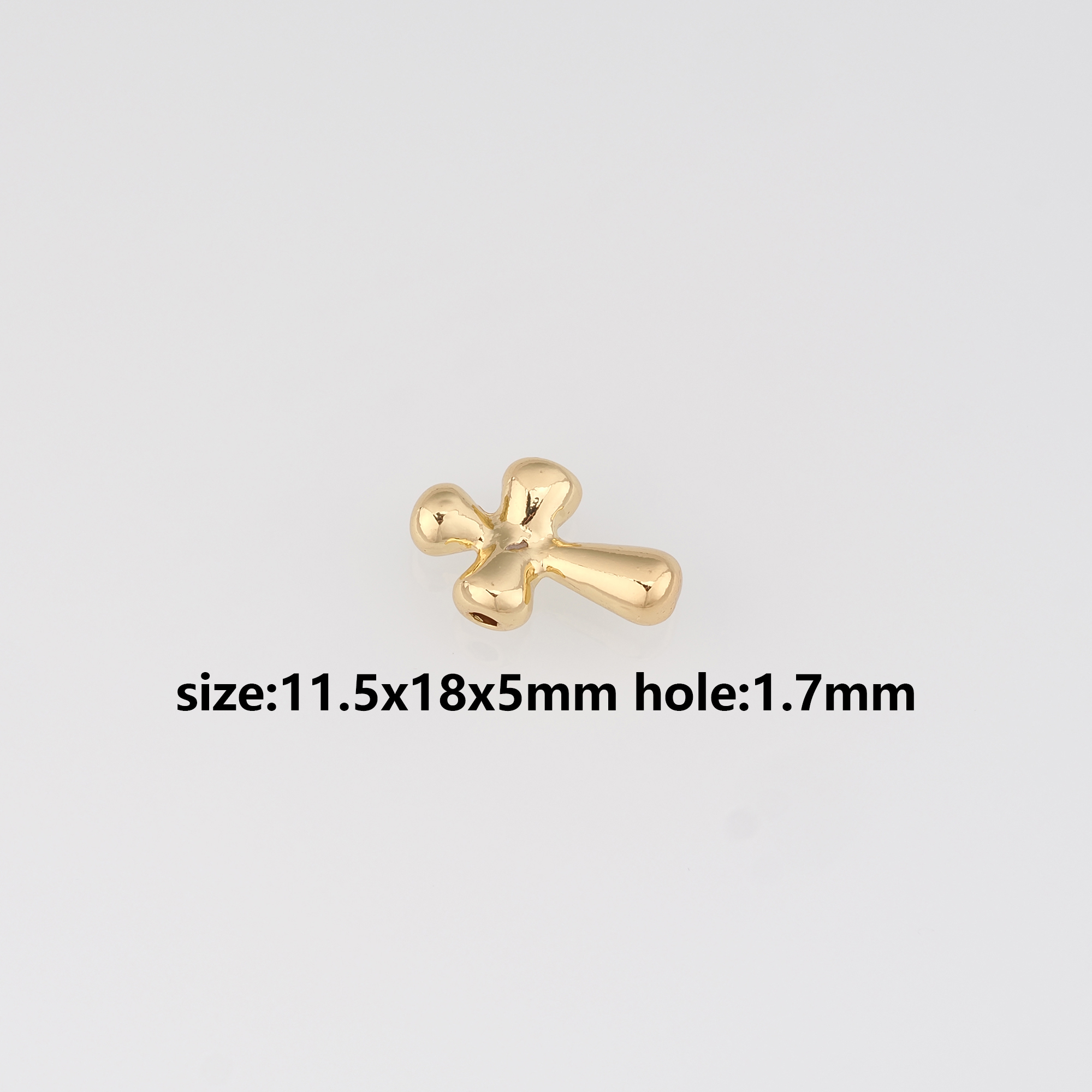 18K Gold Filled Cross Spacer Beads,Cross Bead for Bracelet Jewelry Necklace Making Supply