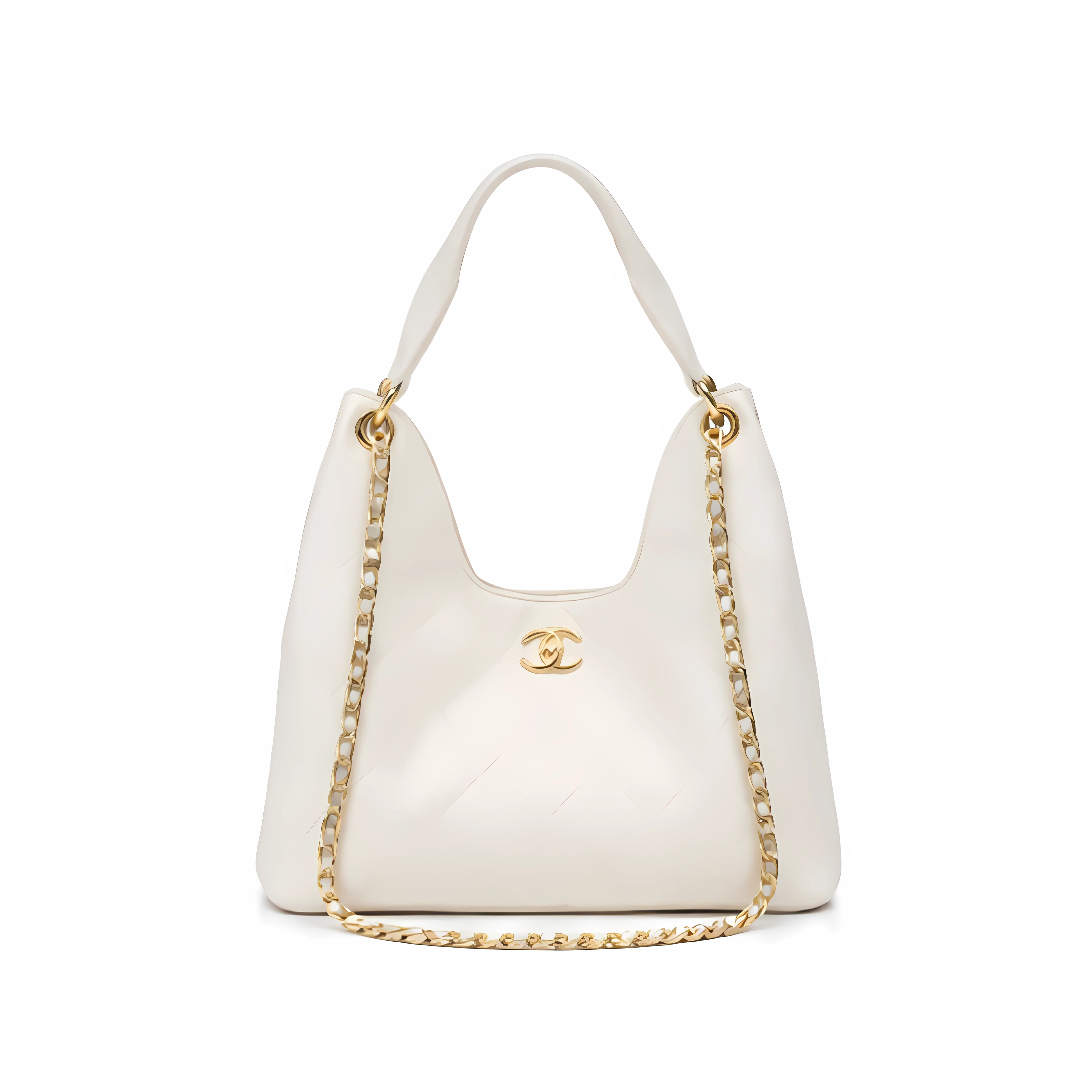 Chanel Bag | 25 Medium Hobo Light Beige Quilted Caviar