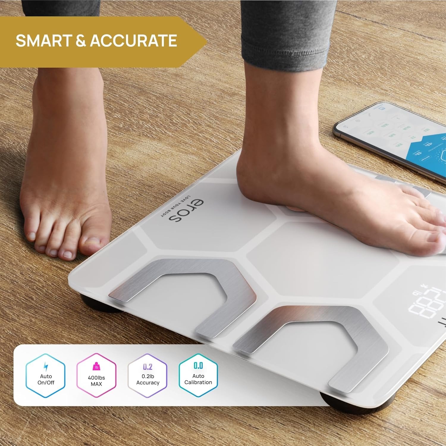Bluetooth Smart Body Fat Scale, Digital BMI Body Composition Analyzer with Smartphone App