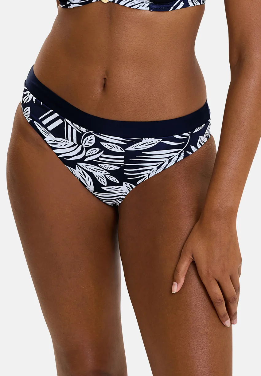 Slip de bain Kelaa Feuilles Graphiques Bleu Marine