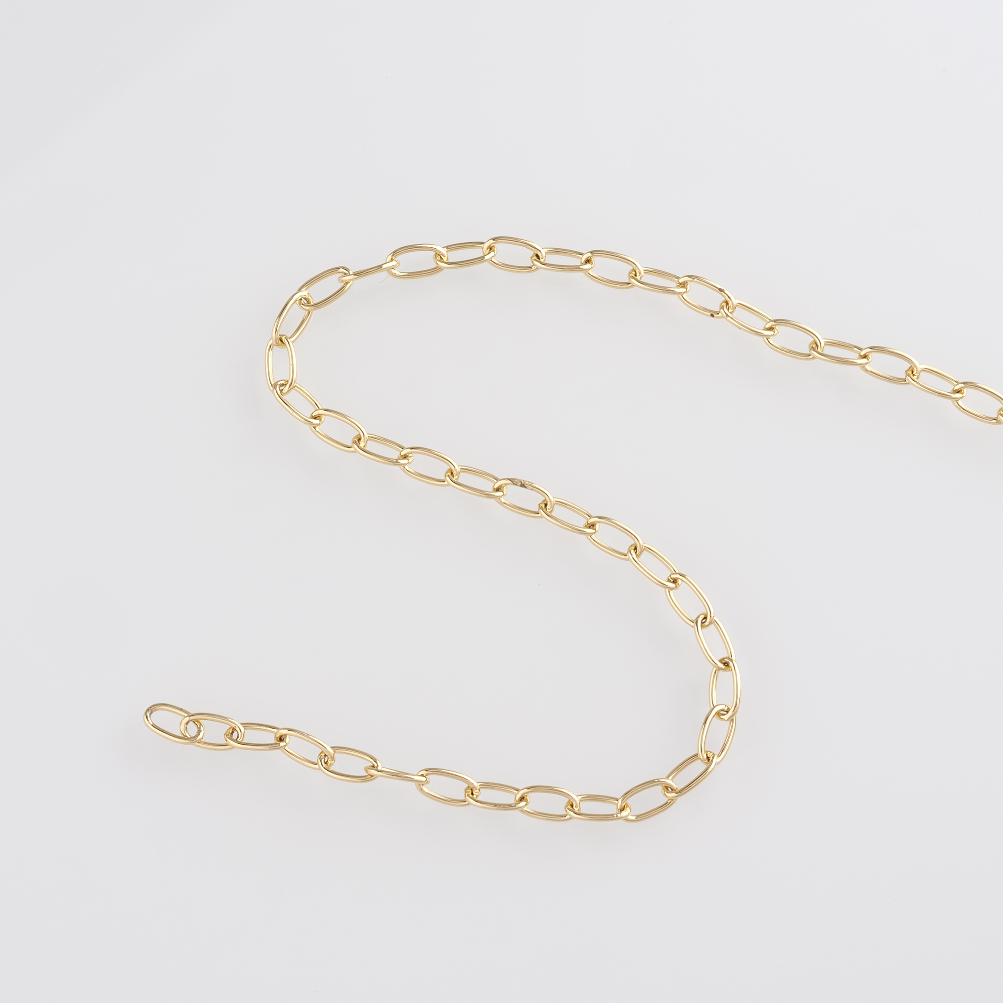 18K Gold Filled Paper Clip Chain Necklace,Dainty Link Chain,Gold Oval Chain Necklace for DIY Jewelry Making Supply