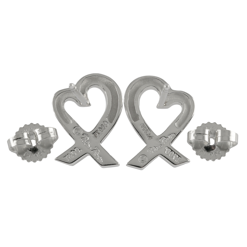 Tiffany & Co. Tiffany Loving Heart PT950 Earrings Platinum