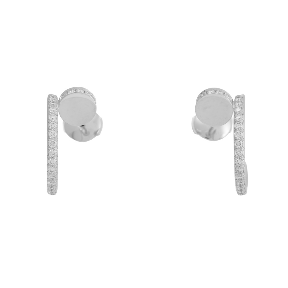 Cartier Juste un Clou Pave Earrings 18K White Gold B8301431