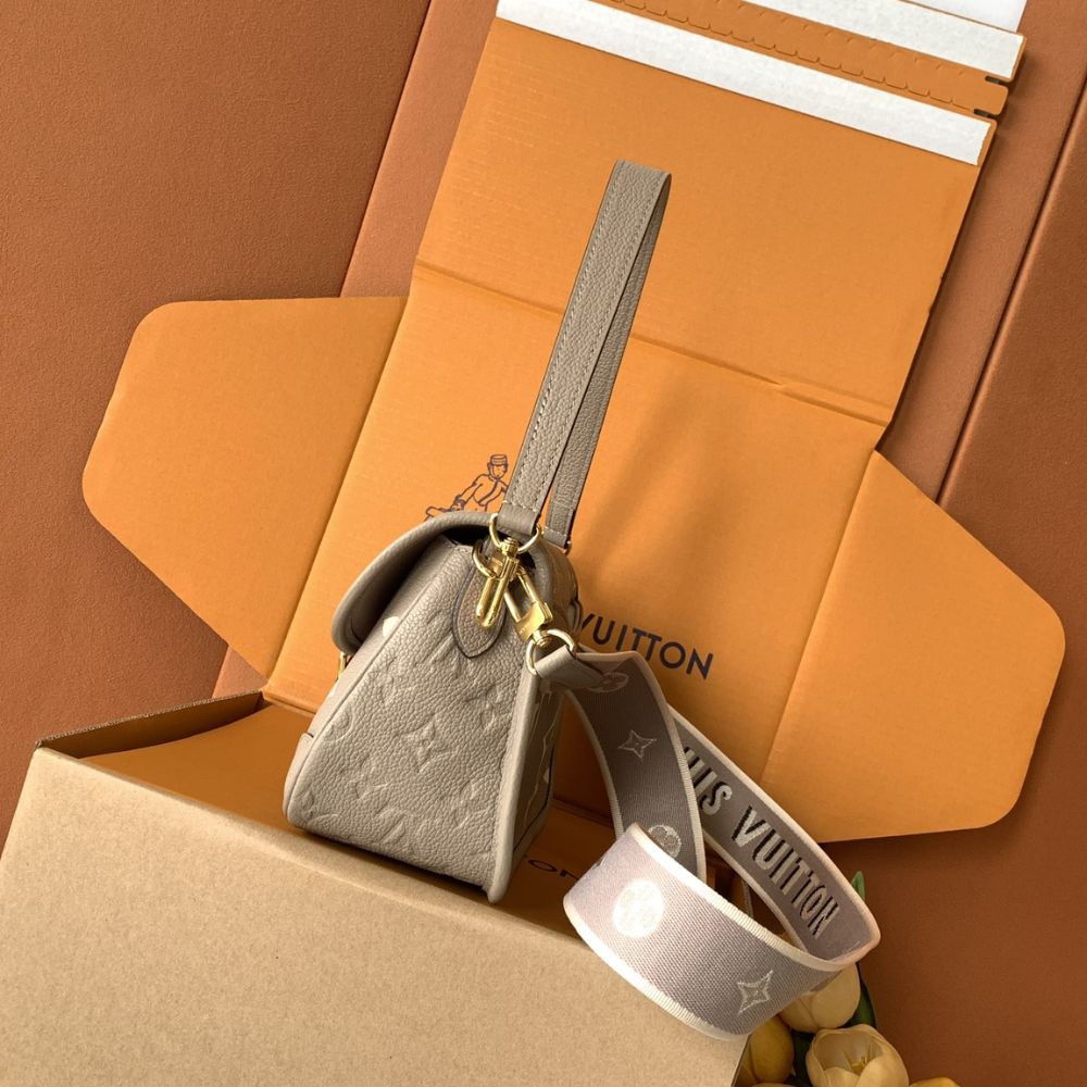 [Premium Quality] – Louis Vuitton Diane Monogram Empreinte Leather Beige 9.4 Inches M46583