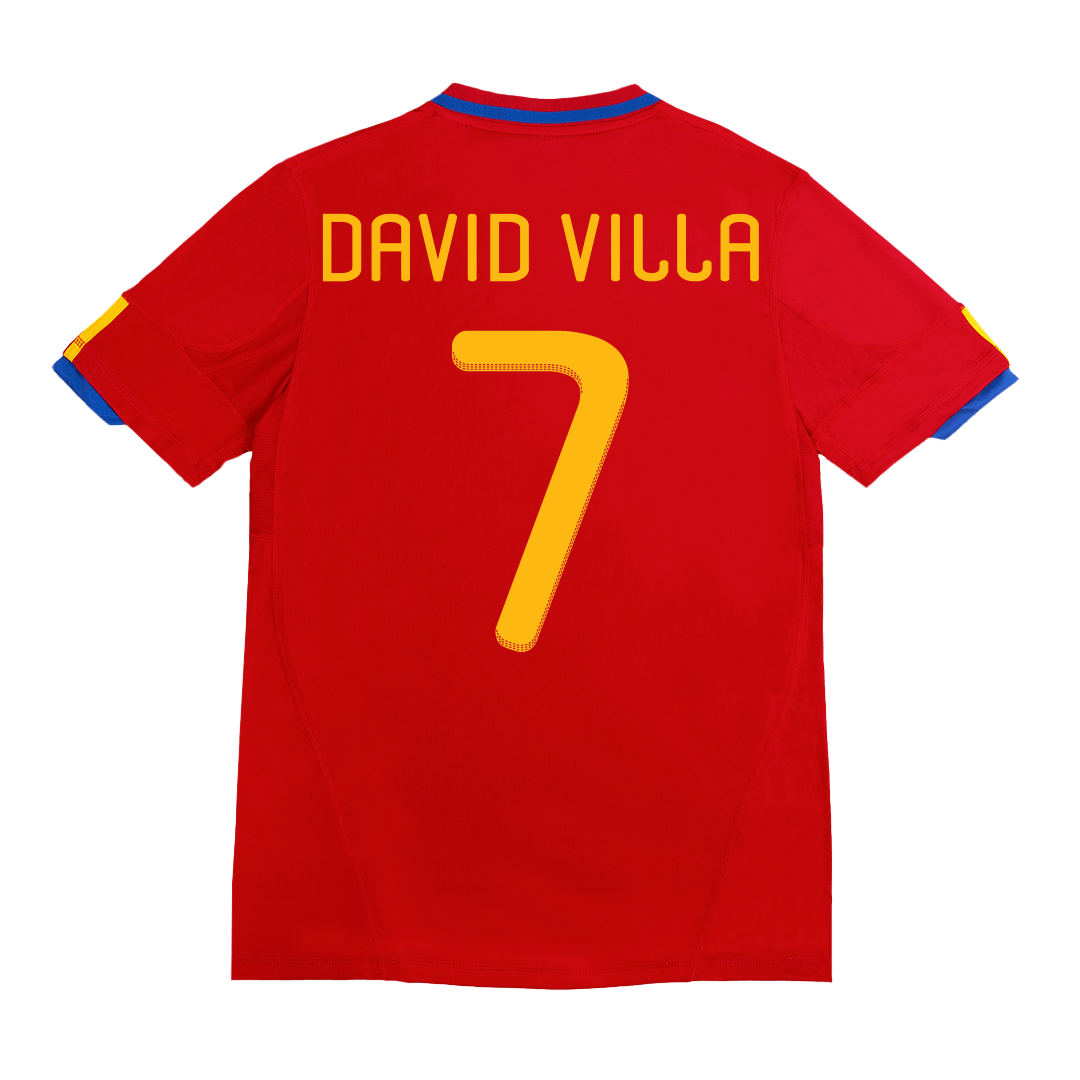 Retro Jersey DAVID VILLA #7 Spain Home World Cup 2010