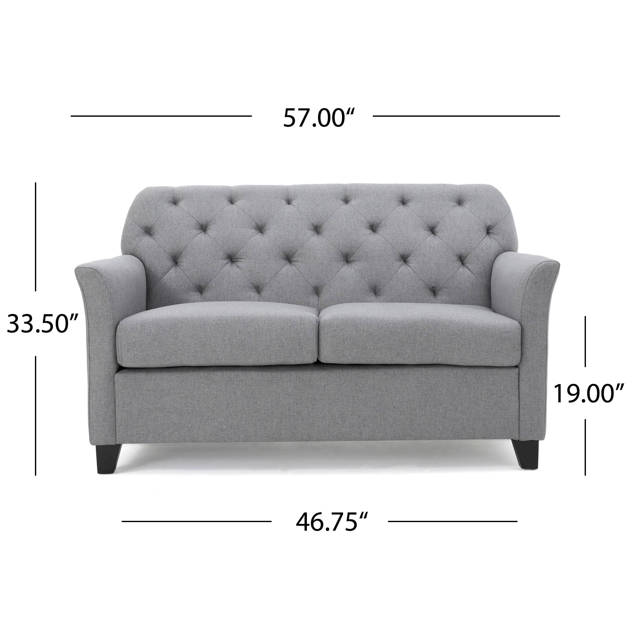 Christopher Knight Home Jessup Tufted Fabric Loveseat Sofa by, Dark Blue