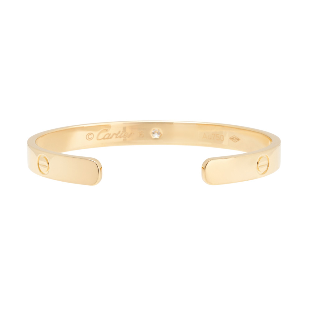 Cartier Love Classic Model Open Bracelet 18K Yellow Gold Diamond B6029800