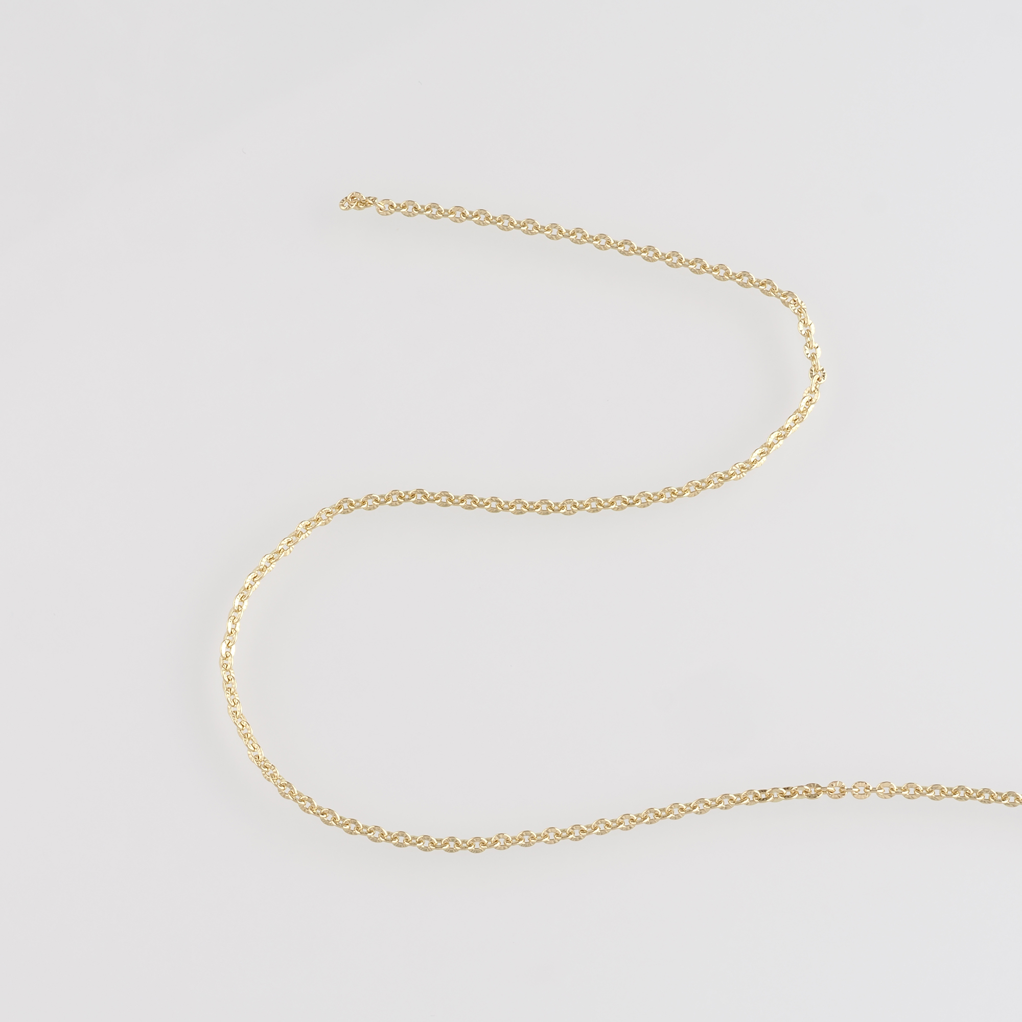 18K Gold Filled Cable Chain Necklace,Dainty Thin Link Chain,Gold Texture Chain Necklace for Women DIY Jewelry Making Supply