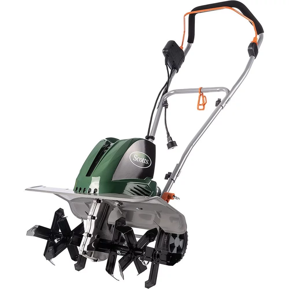 2026 Scotts Outdoor Power Tools 14 Amp 20-Inch Electric Garden Tiller Cultivator, Adjustable Tines, Green