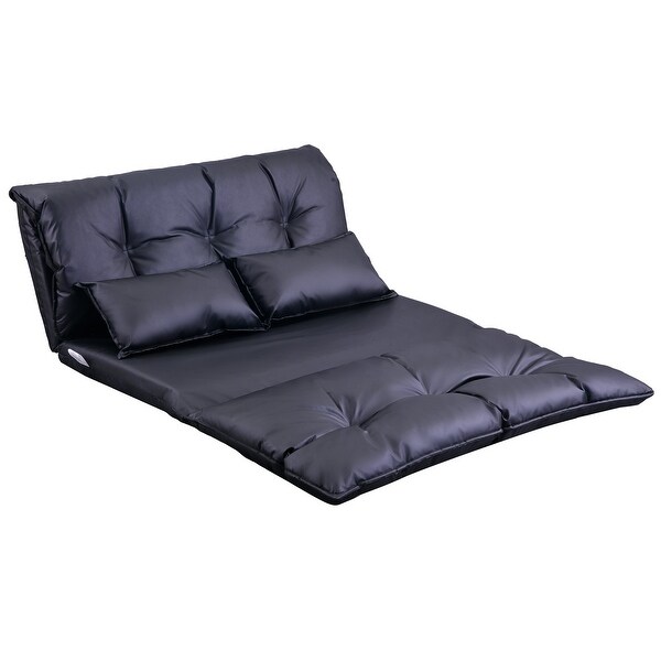 Lazy Sofa Adjustable Folding Futon Sofa with Pillows