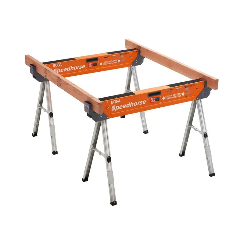 Speedhorse 30-inch Steel Sawhorse – Auto-Release Leg Design, 2-Pack Portable Work Support
