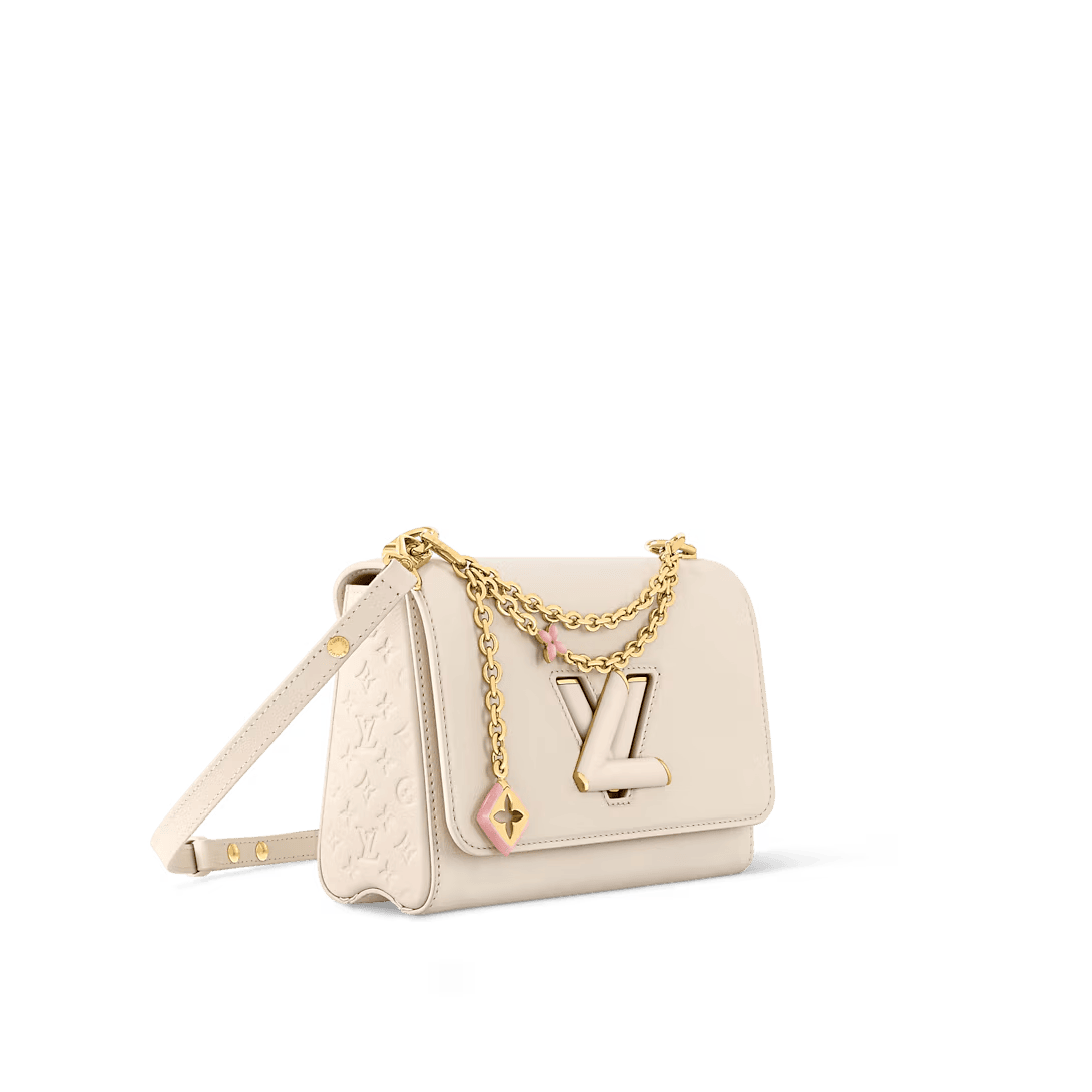 Louis Vuitton Twist MM Slim Medium Quartz Taurillon Leather Shoulder Bag 23cm/9.1in M14341