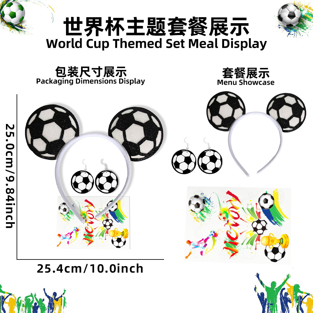 2026 US-Canada-Mexico Soccer World Cup Headbands, Earrings, Tattoo Stickers, Decorative Supplies, Fan Cheering Props