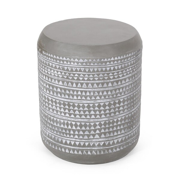 Patio Side Table With A Simple Cylindrical
