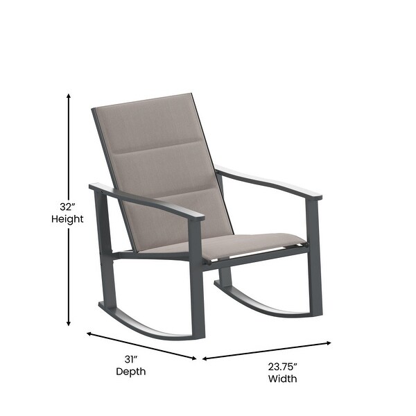 3 Piece AllWeather Rocking Chairs and Glass Top Table Bistro Set