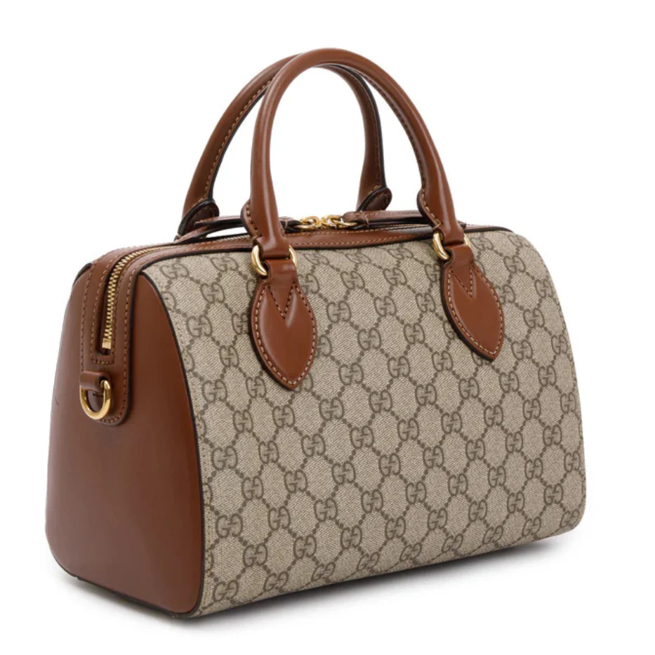 Gucci GG Supreme Canvas Small Boston Handbag - Beige
