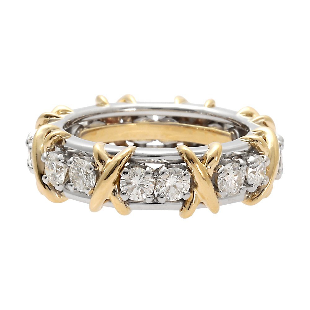 Tiffany & Co. Jean Schlumberger Rin Ring Platinum & 18K Yellow Gold Diamond 60099362