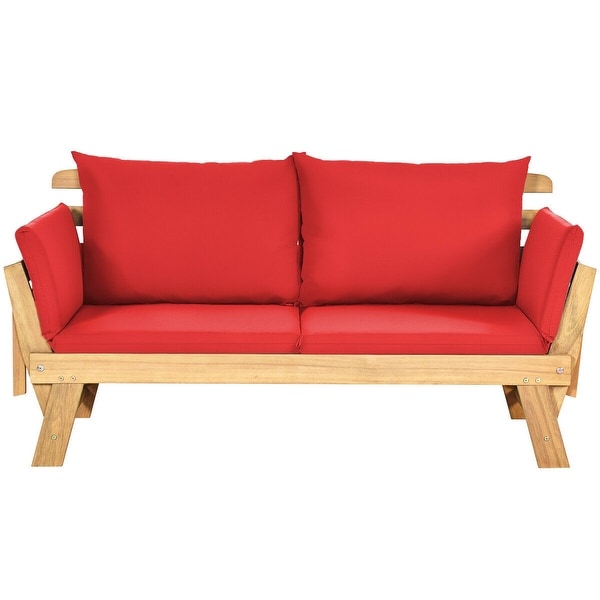 Adjustable Patio Convertible Sofa with Thick Cushion