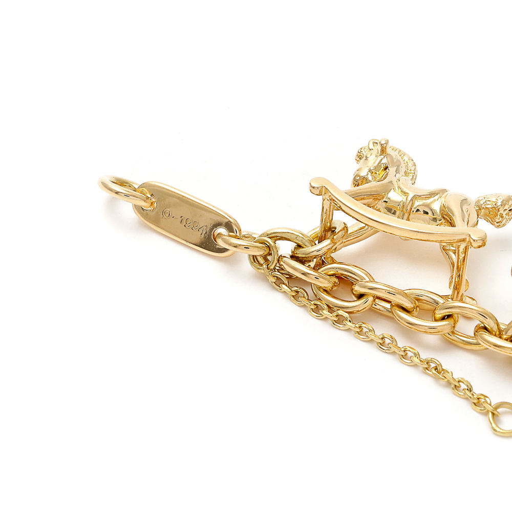 Cartier Charm 7 Motifs K18YG Yellow Gold Bracelet