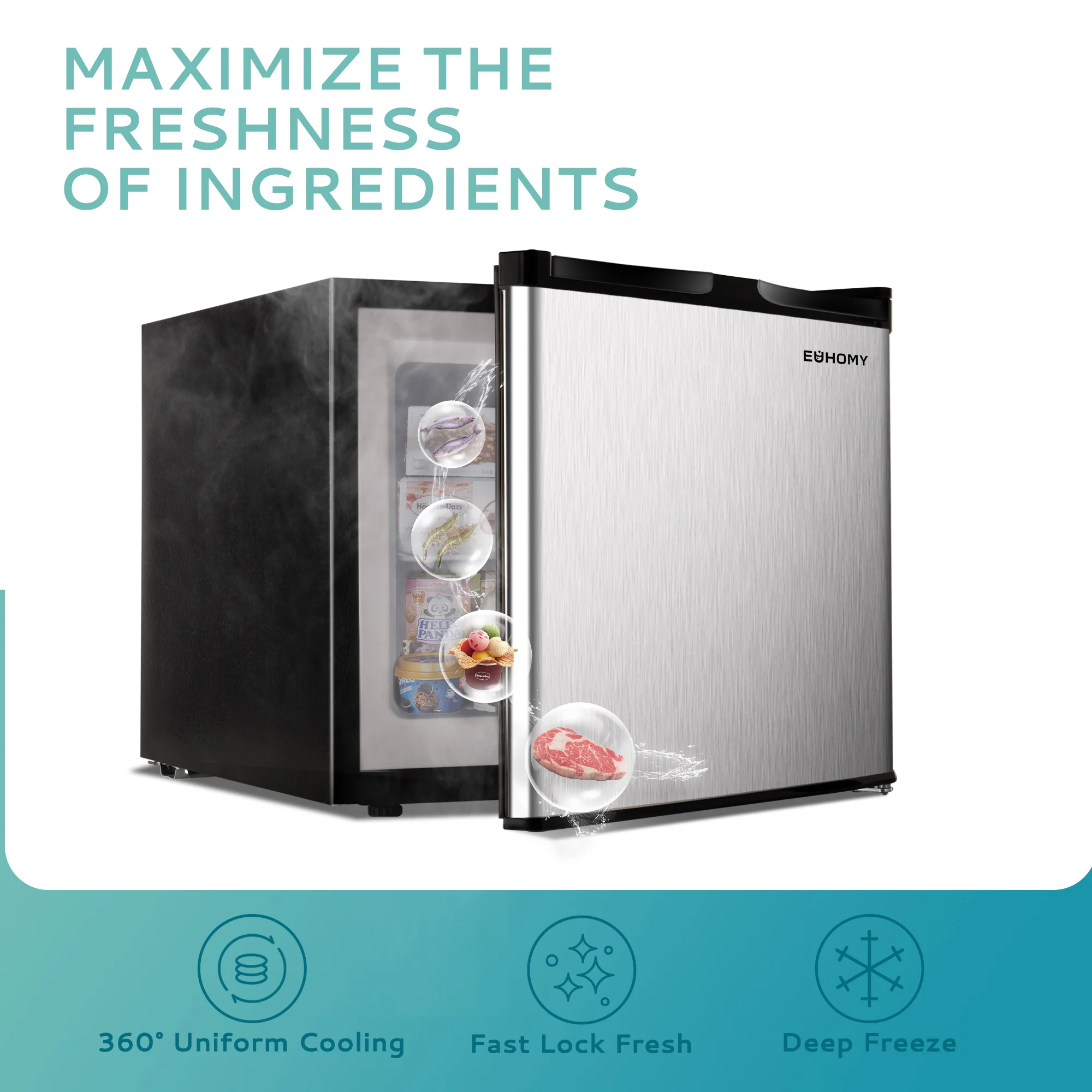 Compact Mini Freezer, Upright freezer Rapid Cooling