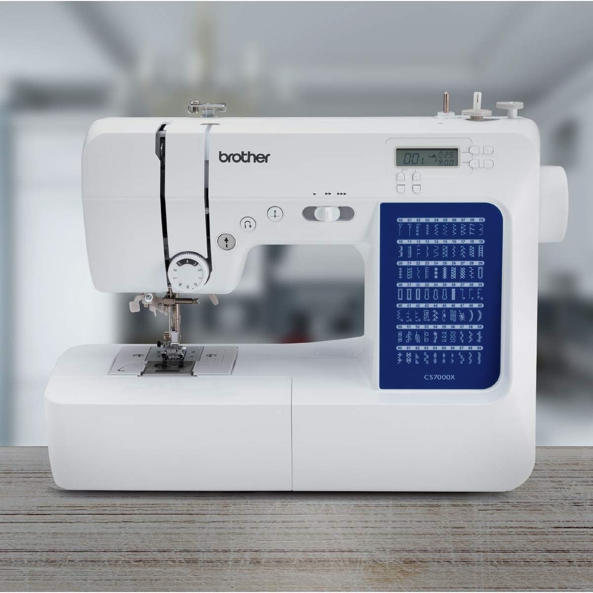 Computerized Sewing and Quilting Machine, 70 Built-in Stitches, LCD Display, Wide Table, 10 Included Feet, White