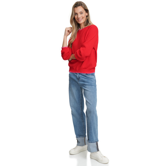 Gina Benotti Damen Strickpullover mit Waffelstruktur