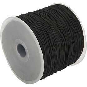 Creativ Company Elastic Beading Cord, Thickness 1 mm, 250 M, Black