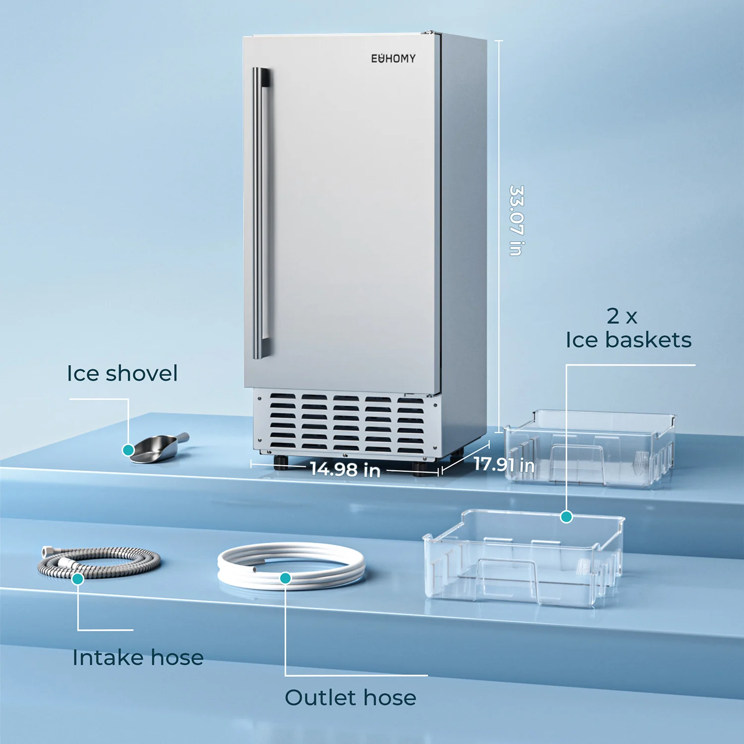 Commercial Under Counter Nugget Ice Maker Machine