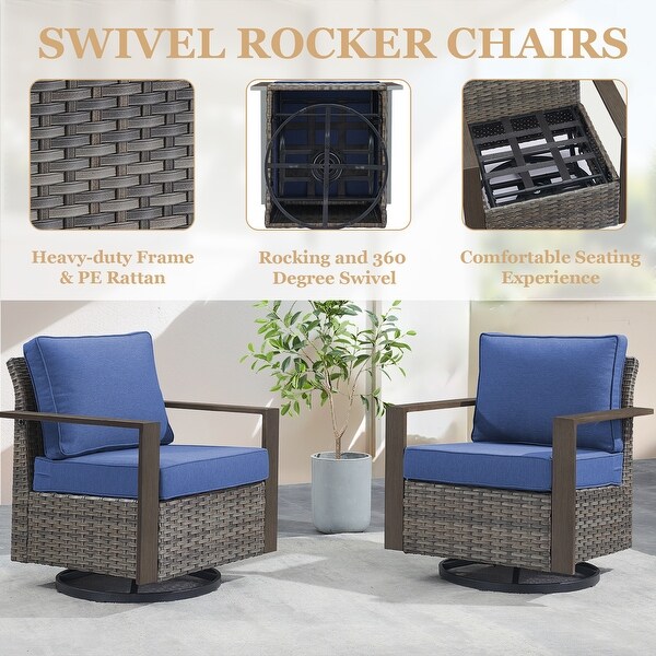 Patio Wicker Rocking Glider Chair
