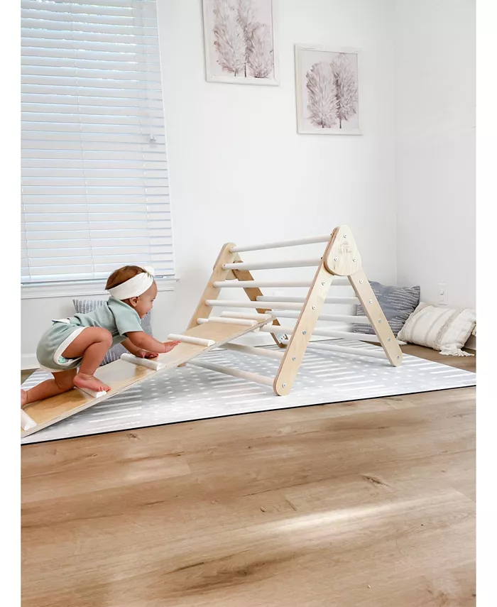 Lily and River Birch Little Climber Playset With Ladder Slide In White