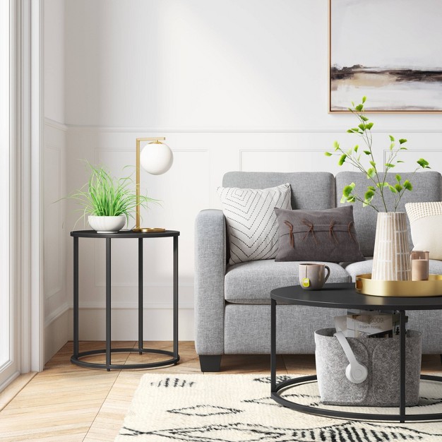 Glasgow Round Metal Coffee Table Black