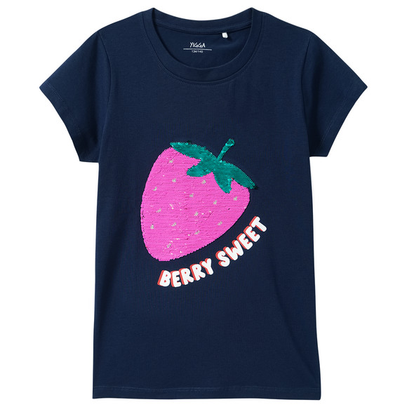 Yigga Mädchen T-Shirt mit Wendepailletten