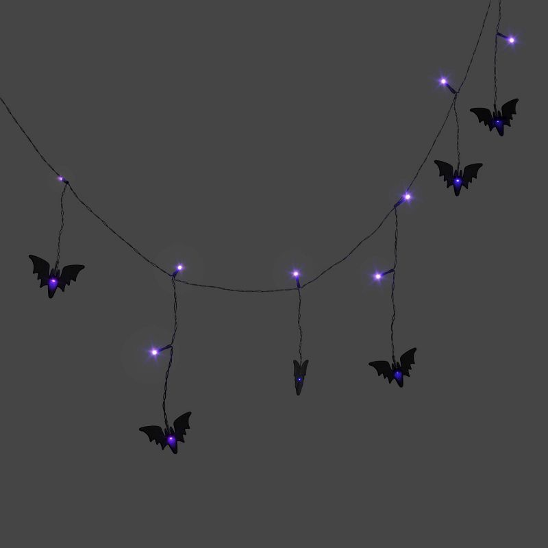 20ct Lights and 8 Icons Halloween LED Flocked Bats Novelty String Light - Hyde and EEK!Boutique™