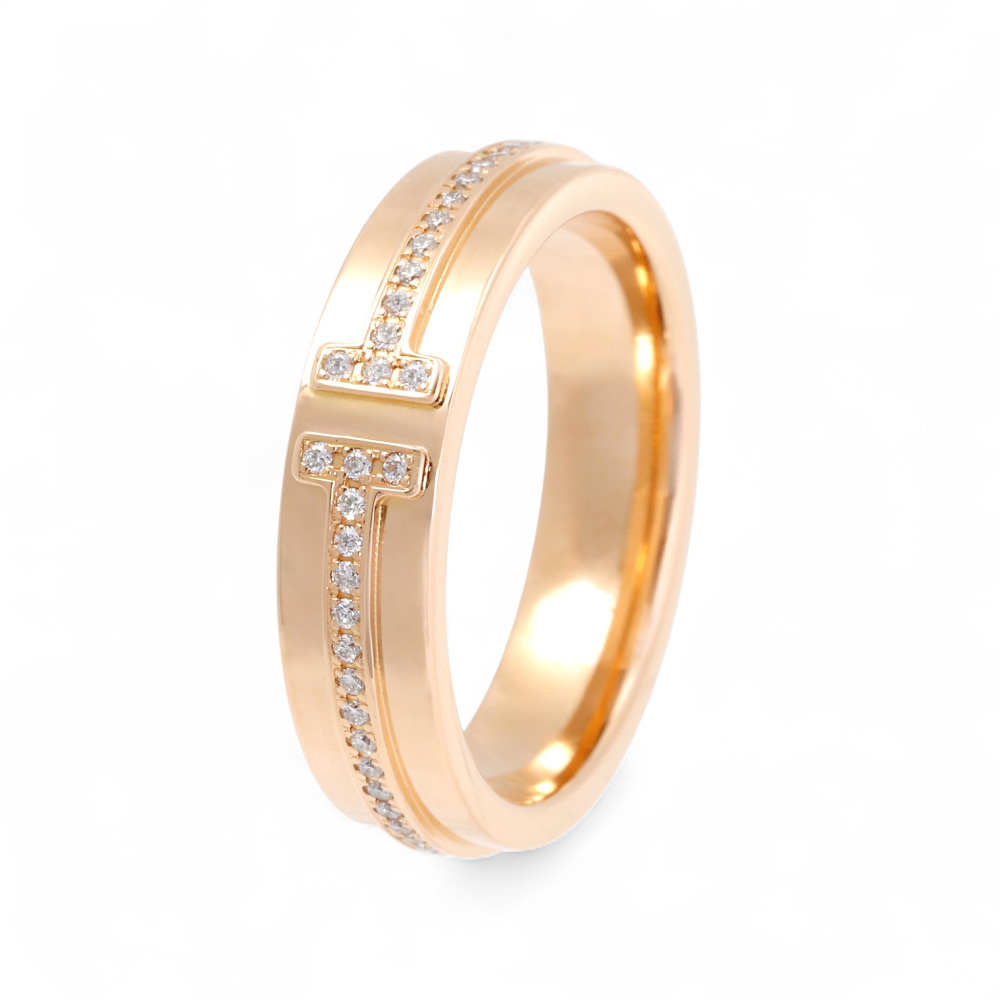 Tiffany & Co. Tiffany T Narrow Diamond Ring 18K Rose Gold 60151412