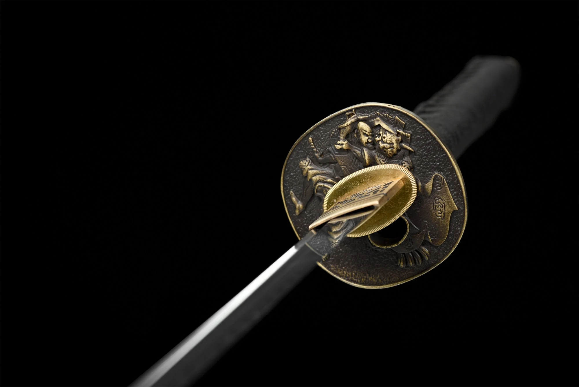 Black & Red Katana – T10 Clay Tempered, Full Tang