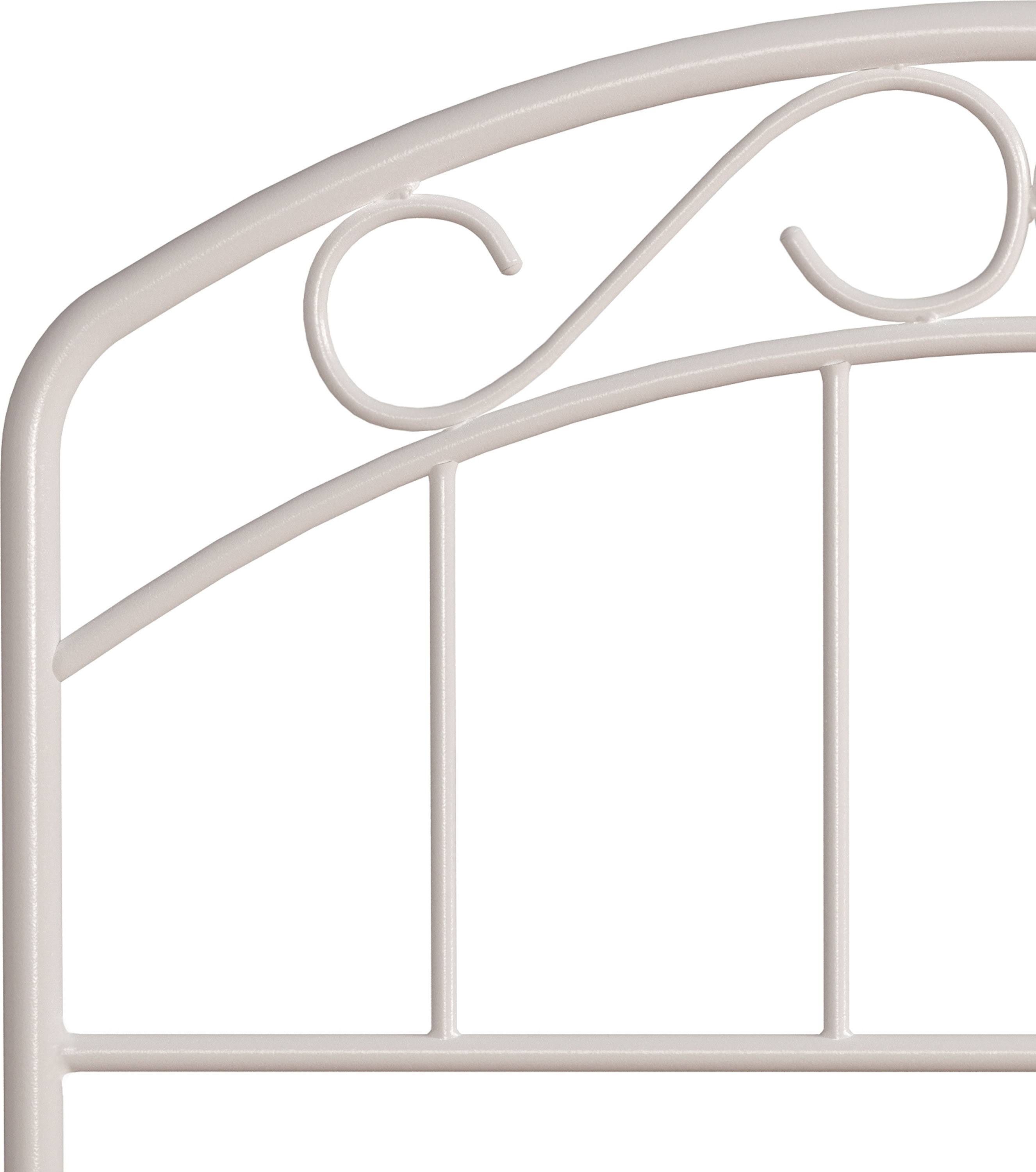 Metal Hillsdale Furniture Jolie Twin Headboard with Arched Scroll White