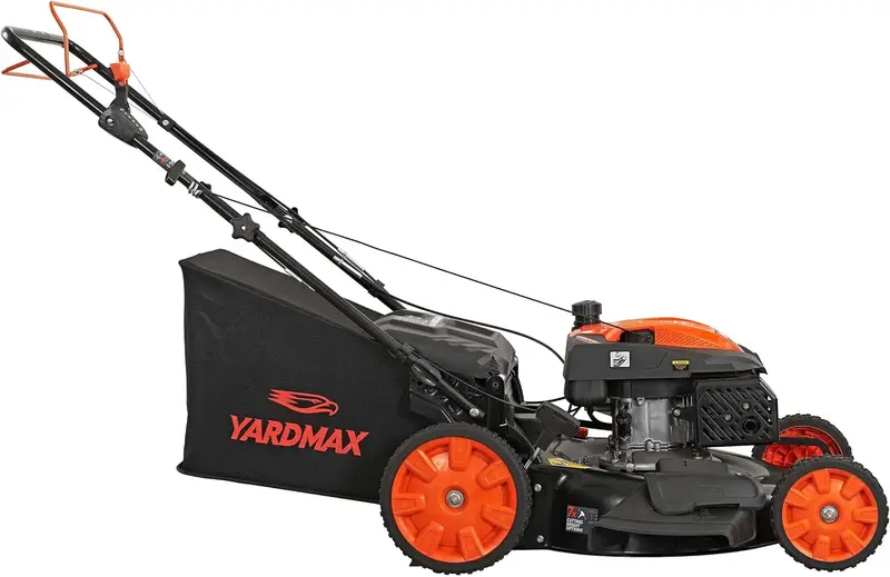 YARDMAX 22-Inch Gas Self-Propelled Mower – 201cc Engine, 6-Speed CVT, 3-in-1 Functionality
