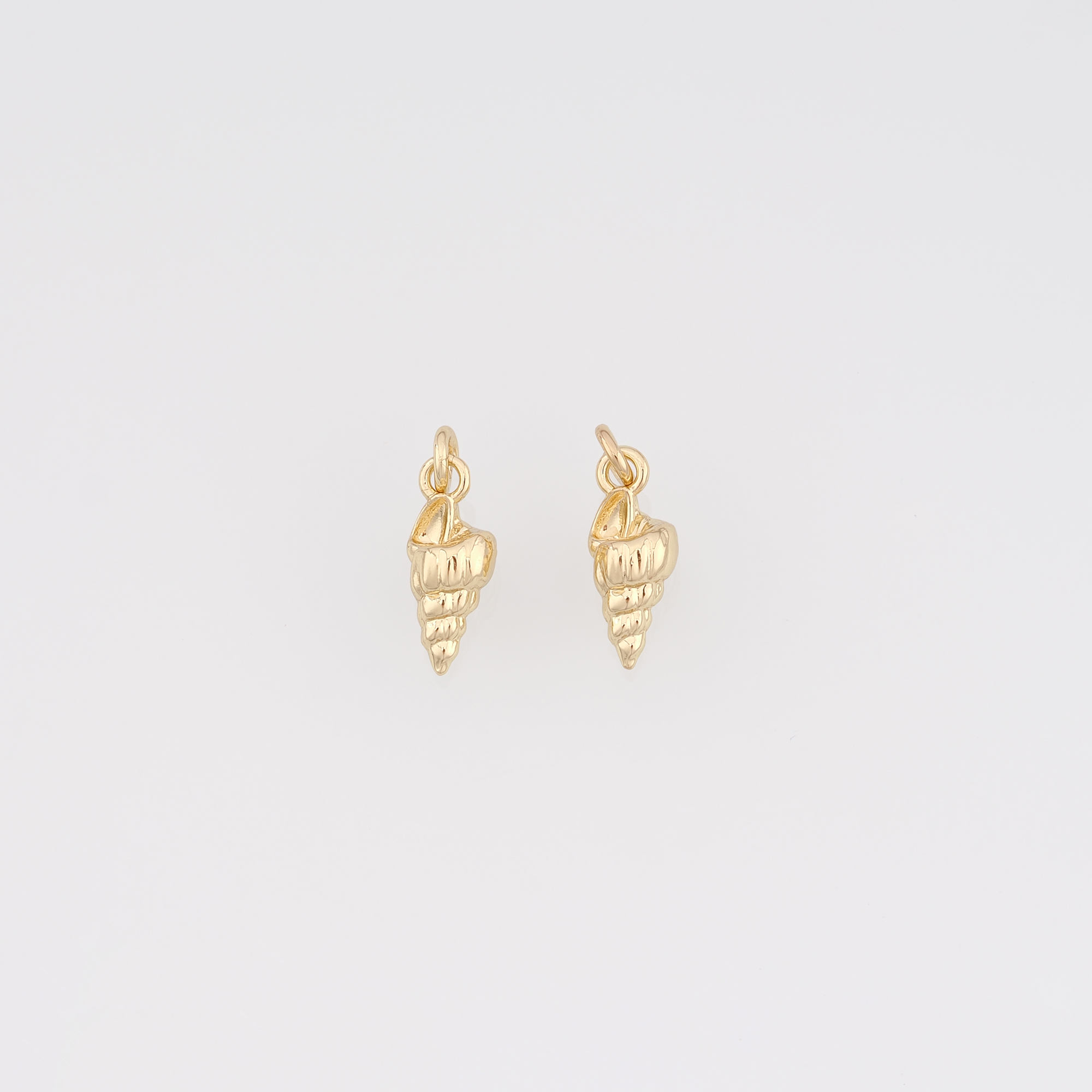 18K Gold Filled Conch Shell Pendant,Ocean Shell Charm Earrings Necklace for DIY Jewelry Making Supply