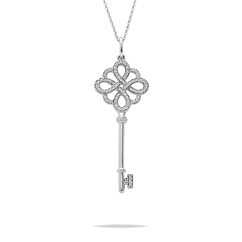 Tiffany & Co. Knot Necklace 18K White Gold Diamond