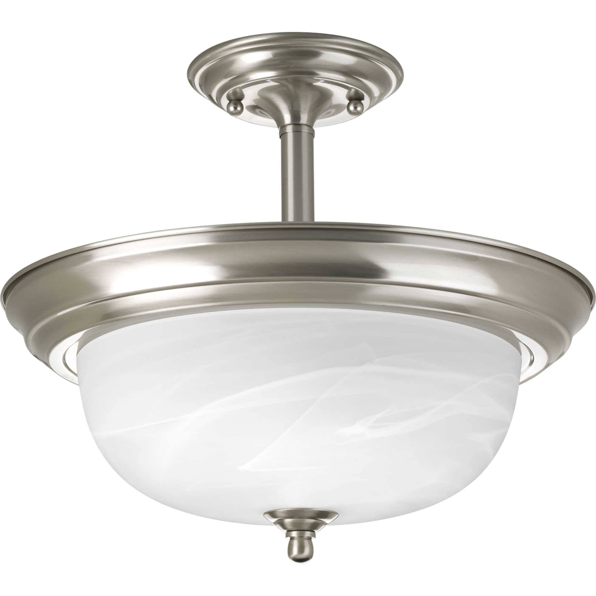 Progress Lighting 2-Light Brushed Nickel Semi-Flush Mount P3927-09